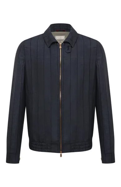 Бомбер из шерсти и льна Brunello Cucinelli