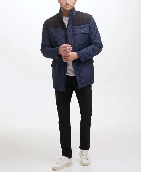 Мужское стеганое пальто с ромбовидным узором, смешанная техника Cole Haan