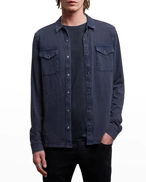 Мужская трикотажная рубашка в стиле вестерн Arvon John Varvatos, цвет Pacific Blue