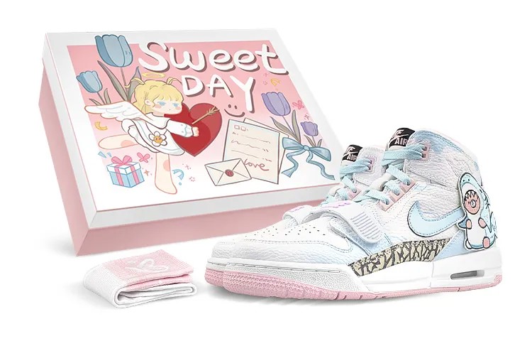 Кроссовки Jordan Legacy 312 Vintage Basketball Shoes Women's High-top White/pink/blue, белый