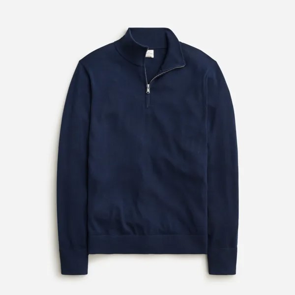 Свитер из мериносовой шерсти с застежкой-молнией на половину длины J.Crew, синий
