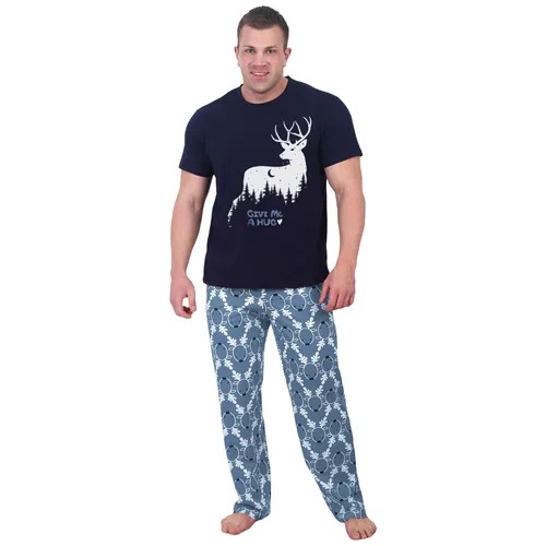 Пижама  Оптима Трикотаж, размер 58, голубой