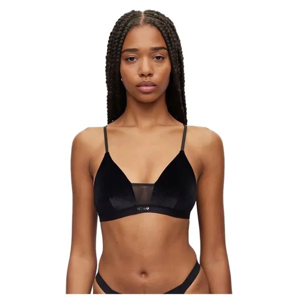 Бюстгальтер HUGO Triangle Pad Velvet Bra, черный