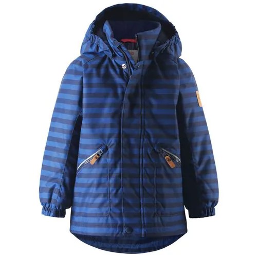 Куртка Reima зимняя, светоотражающие элементы, мембрана, водонепроницаемость, капюшон, карманы, подкладка, размер 116, оранжевый, синий