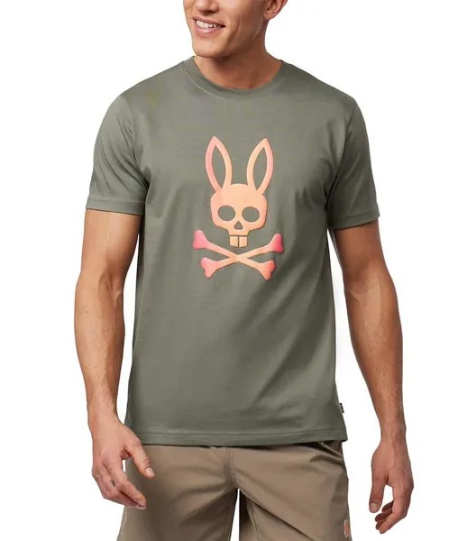 Футболка с короткими рукавами и рисунком Psycho Bunny Norwood Modern Fit, зеленый