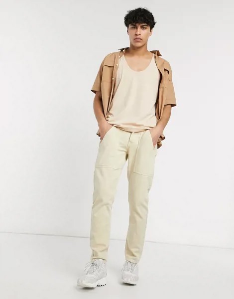 Бежевая майка из органического хлопка ASOS DESIGN-Бежевый