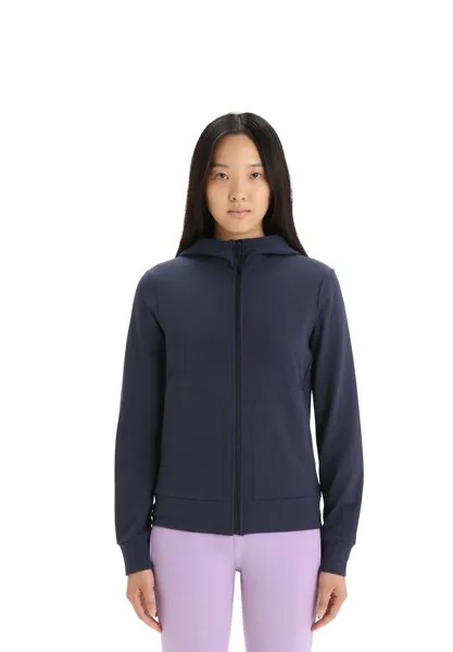 Толстовка MERINO CENTRAL CLASSIC LS ZIP HOODIE Icebreaker, цвет midnight navy