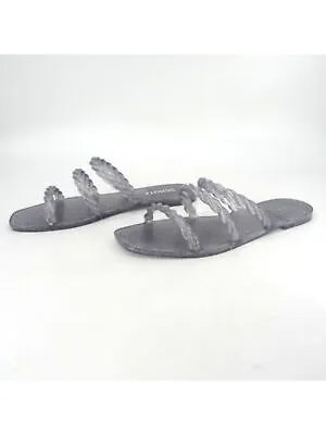 SCHUTZ Женские серебряные блестящие сандалии с ремешками Diana Square Toe Slip On Slide 4-5