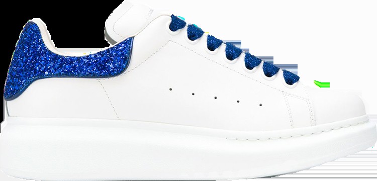 Кроссовки Alexander McQueen Wmns Oversized Sneaker 'White Blue Crystal Glitter', белый