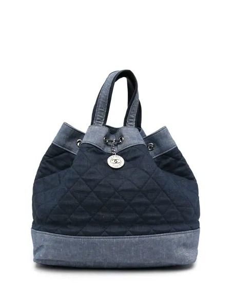 Chanel Pre-Owned стеганый рюкзак с логотипом CC