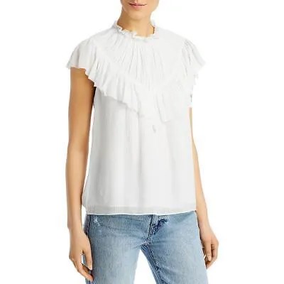 Rebecca Taylor Женская белая блузка с рюшами из шелковой смеси M BHFO 5003