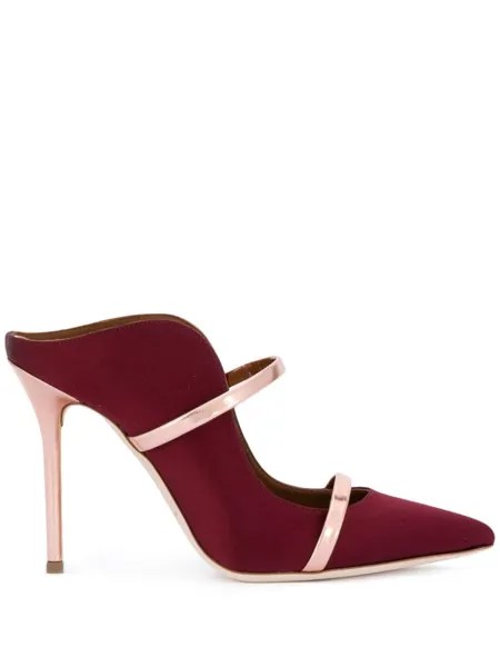Malone Souliers contrast heeled mules, красный
