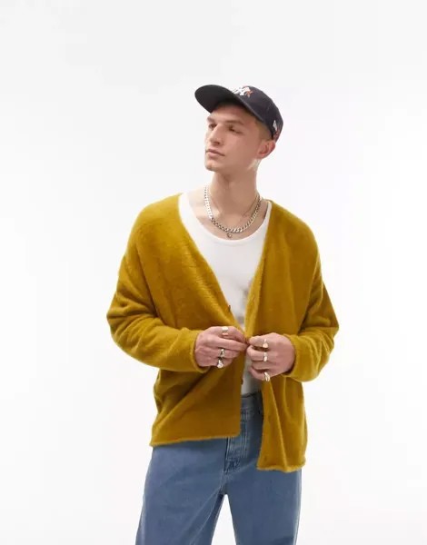 Пышный кардиган оливкового цвета Topman