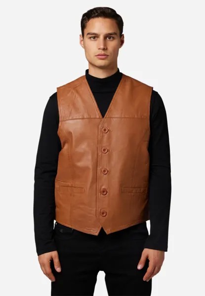 Кожаная куртка Ricano Vest 321, цвет Cognac mit Nappa Leder