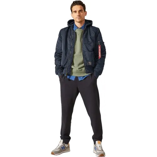 Куртка Alpha Industries MA-1 Hooded Battlewash Rep. Blue (Синий) - L(50)