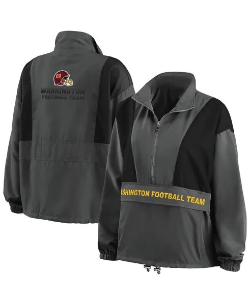 Женская темно-серая складная куртка с молнией до половины команды Washington Football Team Popover WEAR by Erin Andrews