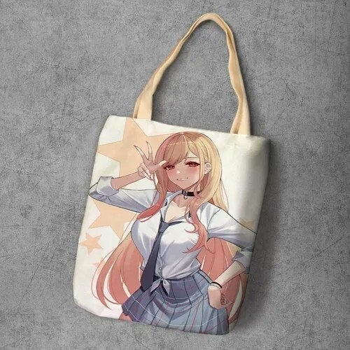 Сумка шоппер Anime Dakimakura, фактура рельефная, мультиколор
