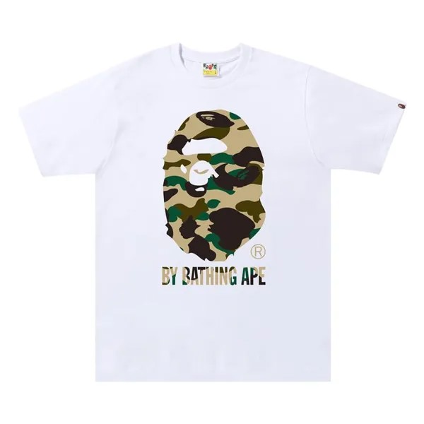 Футболка BAPE 1st Camo Side Big Ape Head Tee 'White/Yellow', белый