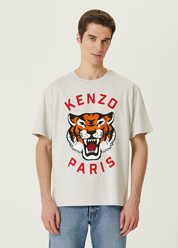 Футболка Lucky Tiger с принтом Kenzo, серый