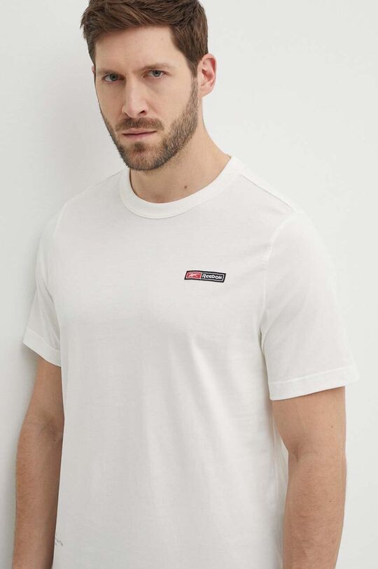 Хлопковая футболка Reebok, бежевый