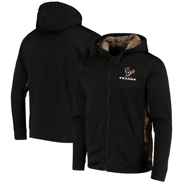 Мужская толстовка из флиса с молнией во всю длину Dunbrooke Black/Realtree Camo Houston Texans Decoy Tech Fleece