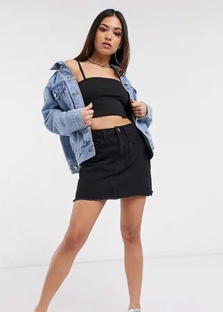 Свободная джинсовая куртка Missguided Petite-Голубой