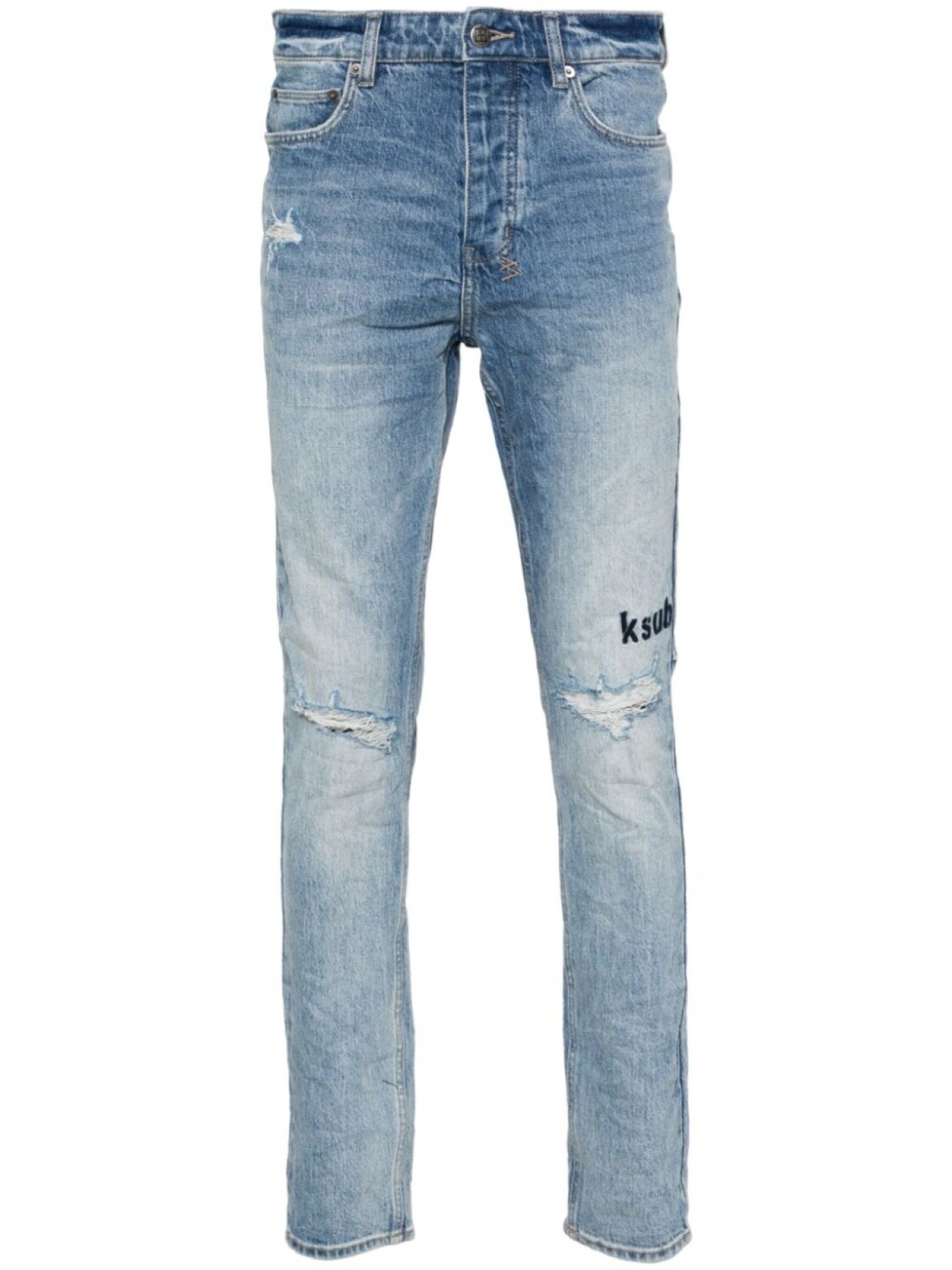 Ksubi зауженные джинсы Chitch Self-Repair, синий