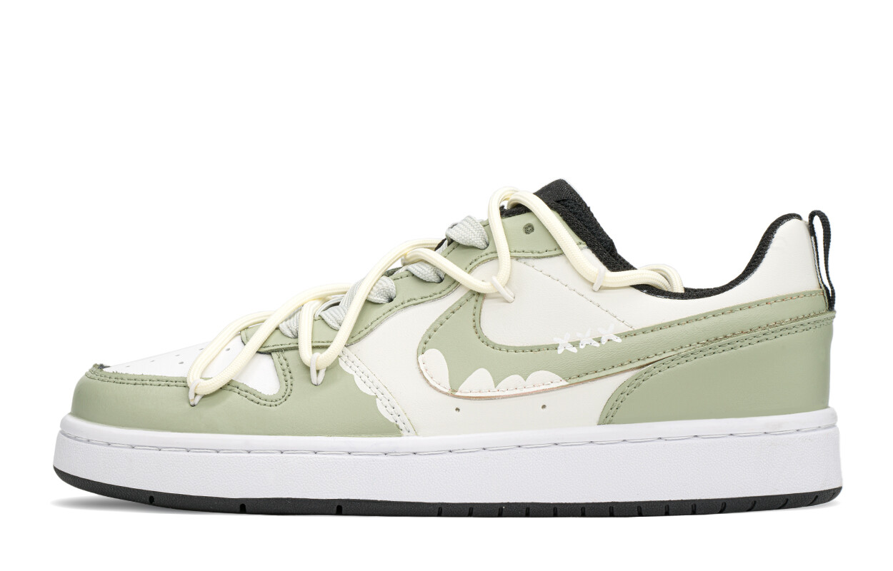 Кроссовки Nike Court Borough Skateboarding Shoes Women's Low-top Beige/green, зеленый