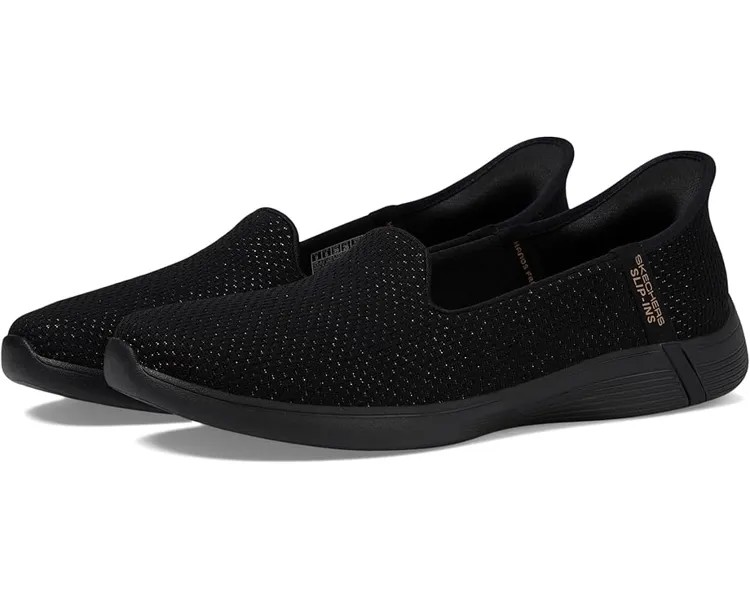 Туфли на плоской подошве SKECHERS Hands Free Slip-ins On-The-Go Swift - Luminary, цвет Black/Rose Gold