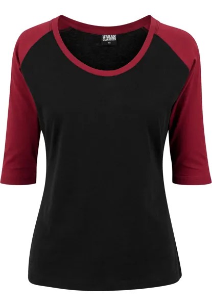 Лонгслив Urban Classics s, черный/бордовый