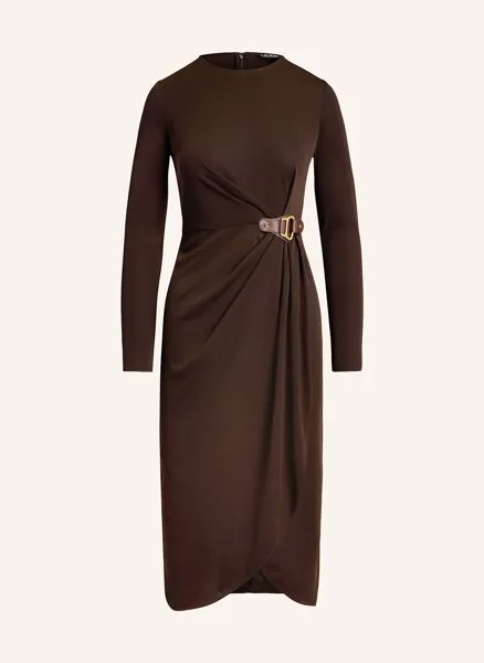 Платье из джерси с запахом Lauren Ralph Lauren, коричневый
