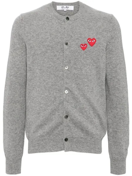 Comme Des Garçons Play шерстяной кардиган с сердечками, серый