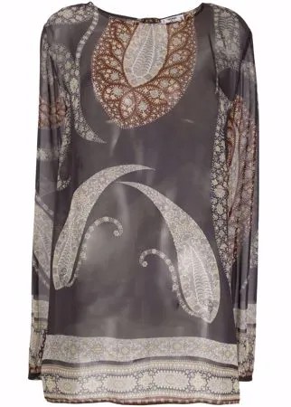 Valentino Pre-Owned прозрачная блузка 1980-х годов с цветочным принтом