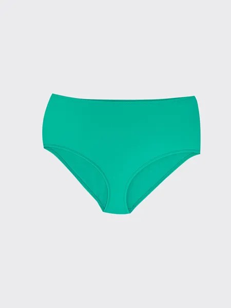 Простые женские плавки бикини с высокой талией LCW DREAM, темный аква-зеленый
