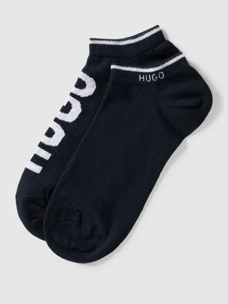 Носки-кроссовки с логотипом, в упаковке 2 шт., модель Logo HUGO, темно-синий