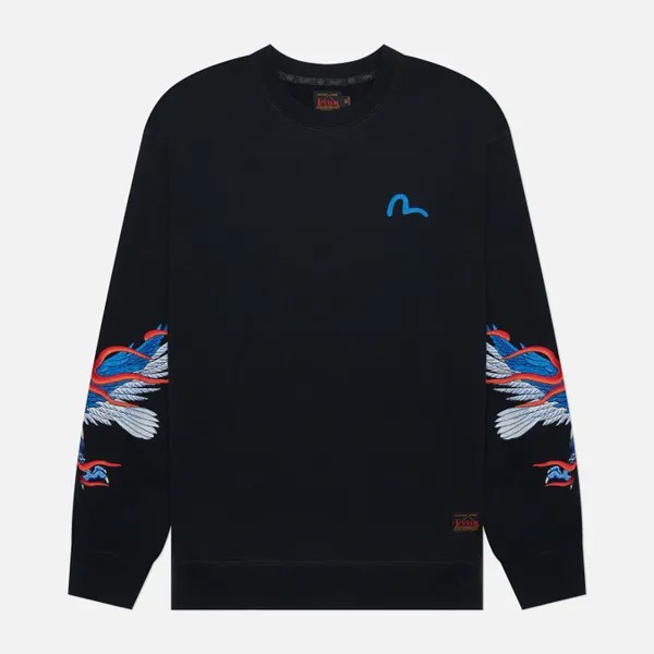 Мужская толстовка Evisu Seagull & Eagle Embroidered Crew Neck чёрный, Размер L