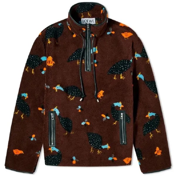 Анорак Loewe Bird Print Fleece, темно-коричневый