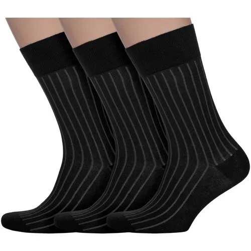 Мужские носки AKOS, 3 пары, размер 31, черный