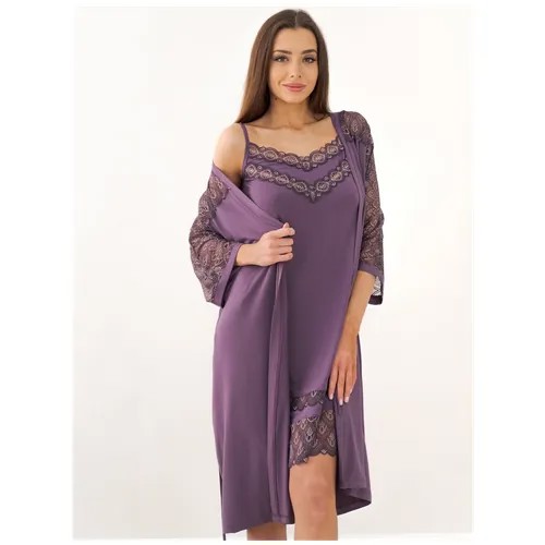 Пеньюар  Текстильный Край, размер 42, фиолетовый