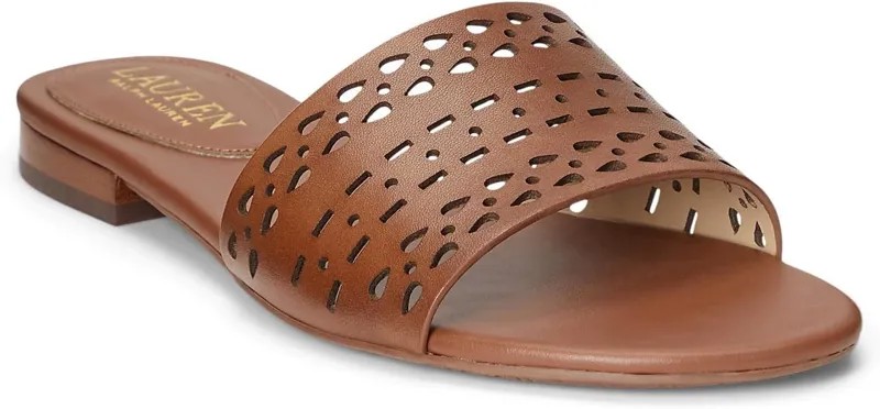 Сандалии на плоской подошве Andee Sandals Slide LAUREN Ralph Lauren, цвет Deep Saddle Tan