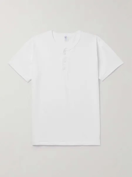 Футболка Henley из хлопкового джерси VELVA SHEEN, белый