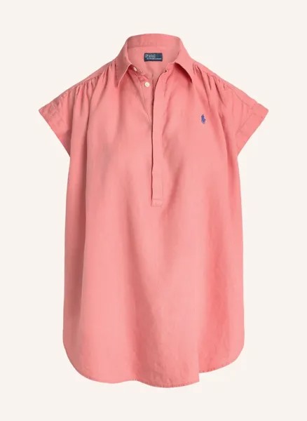 Льняная блузка-рубашка Polo Ralph Lauren, розовый