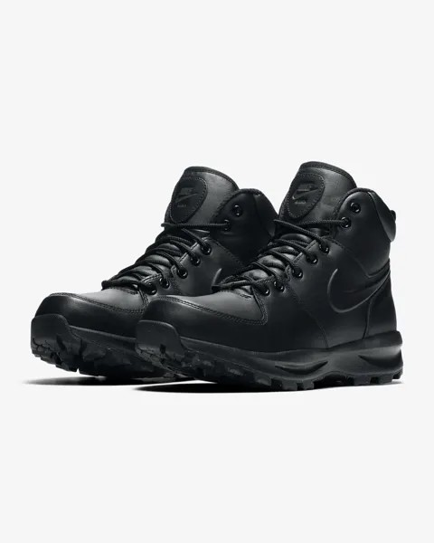 Мужские черные ботинки Nike MANOA LEATHER 454350-003 на шнуровке