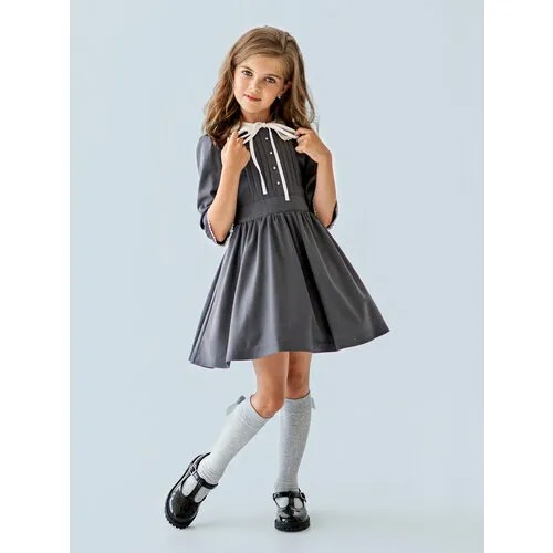 Школьное платье Ole!Twice, комплект, размер 146, серый