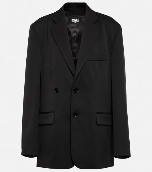 Пиджак из смесовой шерсти MM6 MAISON MARGIELA, черный