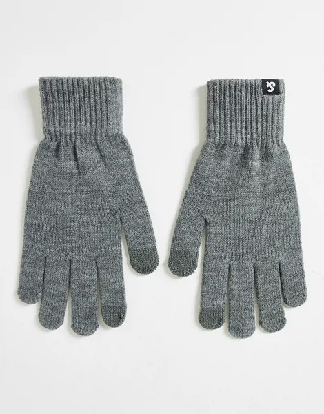 Серые трикотажные перчатки для сенсорных устройств Jack & Jones-Серый