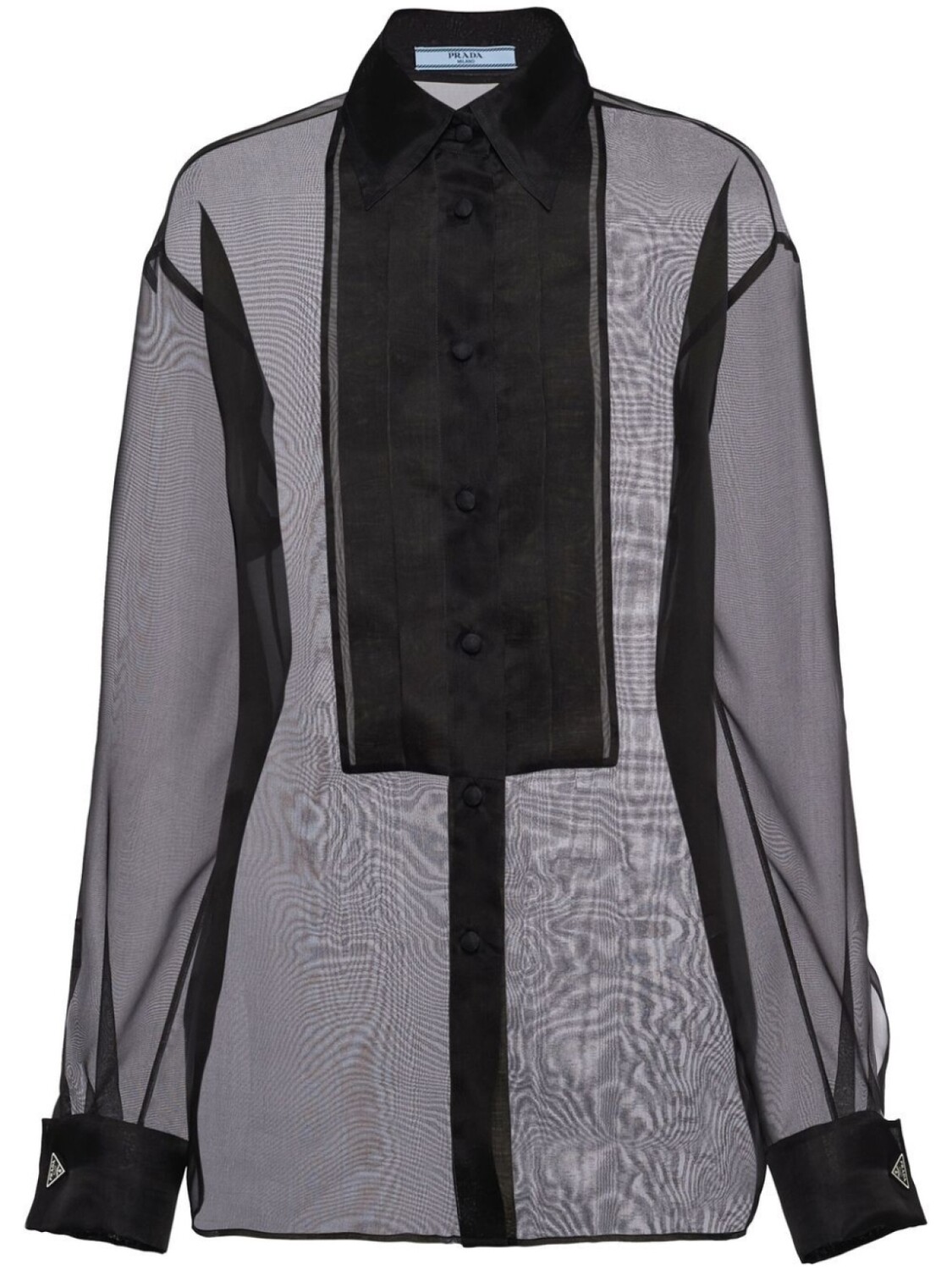 Prada прозрачная рубашка из органзы, черный