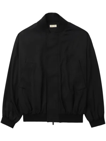 Бомбер из смеси шелка и шерсти Fear Of God, черный