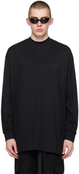 Черная футболка с длинным рукавом с воротником-стойкой Y-3