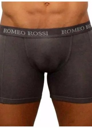 Romeo Rossi Трусы боксеры с классической посадкой с профилированным гульфиком, размер S, темно-серый